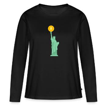 Altcoin Traders - T-shirt manches longues Premium bio Femme - noir - Devant - Julia (174cm)
