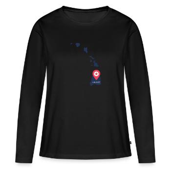 Île de Waikiki Honolulu - T-shirt manches longues Premium bio Femme - noir - Devant - Julia (174cm)