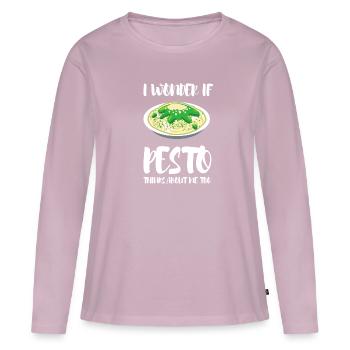 Italian Cuisine - Basil Pesto Is The Besto - Frauen Premium Bio Langarmshirt - Altrosa - Vorne - Julia (174cm)
