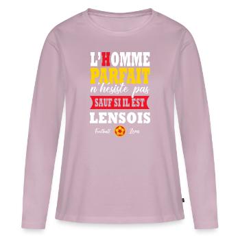 Lens Lensois supporter Football Lens - T-shirt manches longues Premium bio Femme - rose poudré - Devant - Julia (174cm)