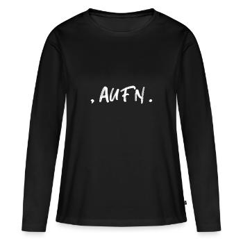 komma aufn punkt Spruch Schrift - Frauen Premium Bio Langarmshirt - Schwarz - Vorne - Julia (174cm)