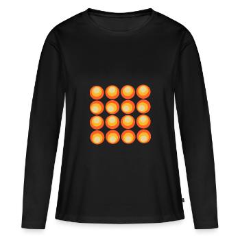 70er Jahre Muster Retro Hippie Flowers Power - Frauen Premium Bio Langarmshirt - Schwarz - Vorne - Julia (174cm)