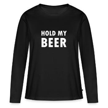 Hold my Beer Challenge accepté Dicta - T-shirt manches longues Premium bio Femme - noir - Devant - Julia (174cm)