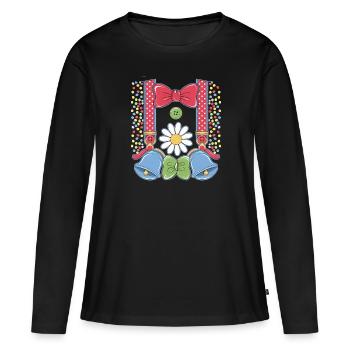 Faschingskostüm Damen Männer Clown Karneval - Frauen Premium Bio Langarmshirt - Schwarz - Vorne - Julia (174cm)