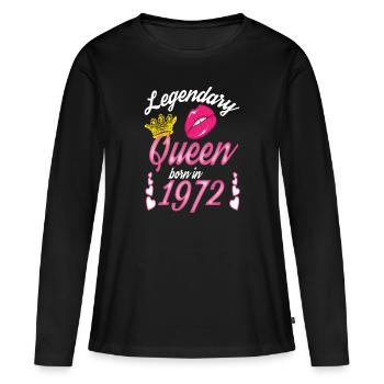 1972 Naissance Reine Légendes Anniversaire femmes - T-shirt manches longues Premium bio Femme - noir - Devant - Julia (174cm)