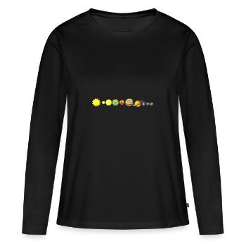 système solaire - T-shirt manches longues Premium bio Femme - noir - Devant - Julia (174cm)