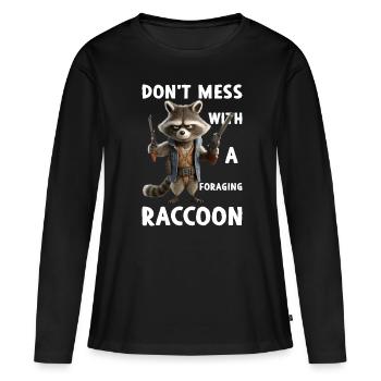 Ne vous allongez pas avec un raton laveur sur du suc alimentaire - T-shirt manches longues Premium bio Femme - noir - Devant - Julia (174cm)
