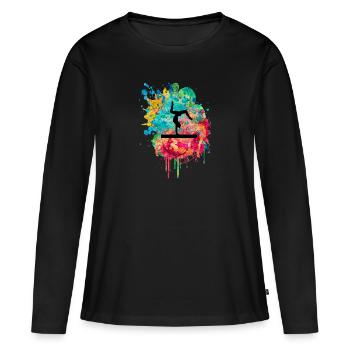 Gymnastics, Athletics, Gymnastics PopArt - Women's Premium Organic Long Sleeve Shirt - black - Front - Julia (174cm)