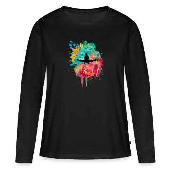 Gymnastics, Athletics, Gymnastics PopArt - Women's Premium Organic Long Sleeve Shirt - black - Front - Julia (174cm)
