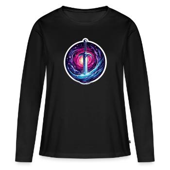 Épée céleste - T-shirt manches longues Premium bio Femme - noir - Devant - Julia (174cm)