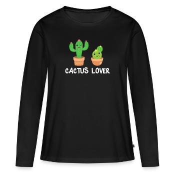 Cactus Cactus Cactus Lover Cadeau - T-shirt manches longues Premium bio Femme - noir - Devant - Julia (174cm)