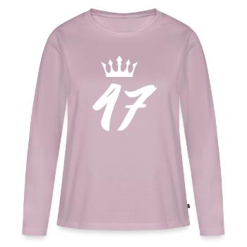 47 Zahl Krone - Frauen Premium Bio Langarmshirt - Altrosa - Vorne - Julia (174cm)