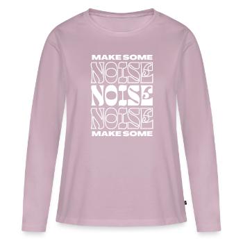 Faites du bruit - T-shirt manches longues Premium bio Femme - rose poudré - Devant - Julia (174cm)