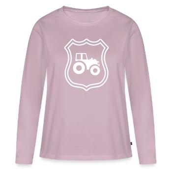 Traktor Symbol Wappen - Frauen Premium Bio Langarmshirt - Altrosa - Vorne - Julia (174cm)