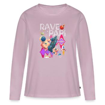 House, Techno, Musique, Électro, Danse - T-shirt manches longues Premium bio Femme - rose poudré - Devant - Julia (174cm)