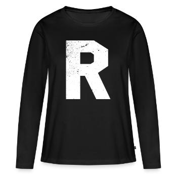 R --- Ronny, Ralf, Ronald, Rainer, Rolf - - T-shirt manches longues Premium bio Femme - noir - Devant - Julia (174cm)
