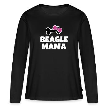 Beagle Mama Schleife - Frauen Premium Bio Langarmshirt - Schwarz - Vorne - Julia (174cm)