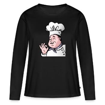 Chef cuisinier - T-shirt manches longues Premium bio Femme - noir - Devant - Julia (174cm)