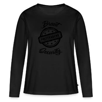Mariée mariage sécurité veille. - T-shirt manches longues Premium bio Femme - noir - Devant - Julia (174cm)