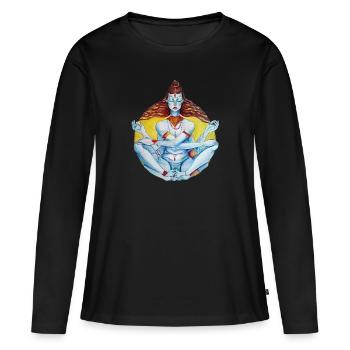Femme Shiva - T-shirt manches longues Premium bio Femme - noir - Devant - Julia (174cm)