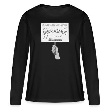 Le sarcasme de la théorie du Big Bang - T-shirt manches longues Premium bio Femme - noir - Devant - Julia (174cm)