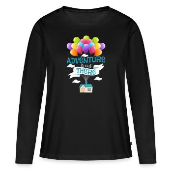 L'aventure est dehors - T-shirt manches longues Premium bio Femme - noir - Devant - Julia (174cm)