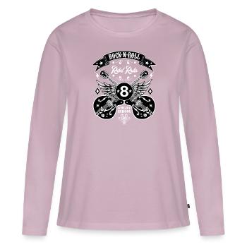 Rockabilly Vintage Rocker Rock N Roll Psychobilly - T-shirt manches longues Premium bio Femme - rose poudré - Devant - Julia (174cm)