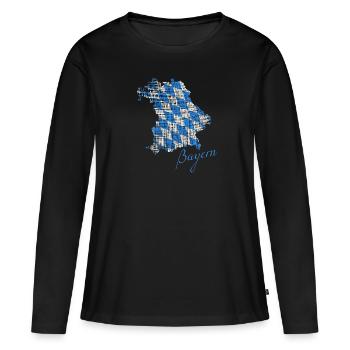 Bayern - Frauen Premium Bio Langarmshirt - Schwarz - Vorne - Julia (174cm)