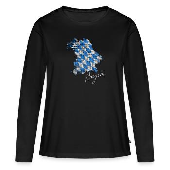 Bayern - Frauen Premium Bio Langarmshirt - Schwarz - Vorne - Julia (174cm)