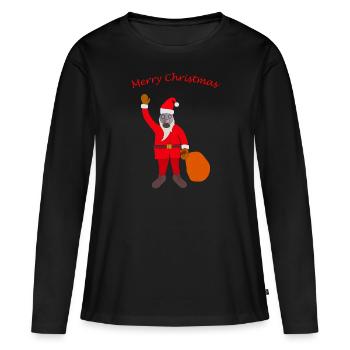 Pandémie Du Père Noël - T-shirt manches longues Premium bio Femme - noir - Devant - Julia (174cm)