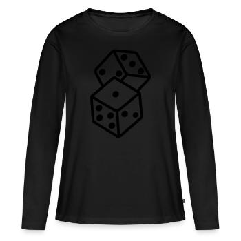 Symbole du casino Dice - T-shirt manches longues Premium bio Femme - noir - Devant - Julia (174cm)