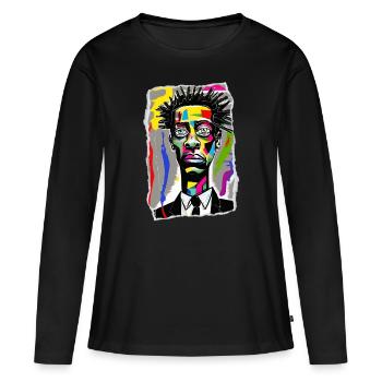 Lebendiges Stadtporträt - Frauen Premium Bio Langarmshirt - Schwarz - Vorne - Julia (174cm)