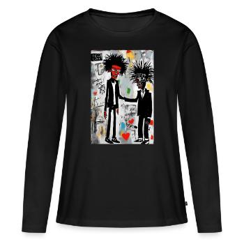 Amour Urbain : Art Pop - T-shirt manches longues Premium bio Femme - noir - Devant - Julia (174cm)