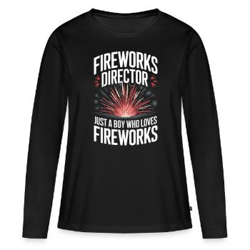 Pyrotechnie Feux d’artifice Pyrotechnie - T-shirt manches longues Premium bio Femme - noir - Devant - Julia (174cm)