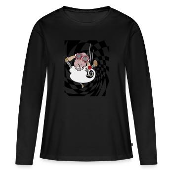 Kiffer Schaf - Frauen Premium Bio Langarmshirt - Schwarz - Vorne - Julia (174cm)