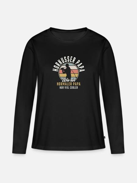 Hornusser Papa - Frauen Premium Bio Langarmshirt - Schwarz