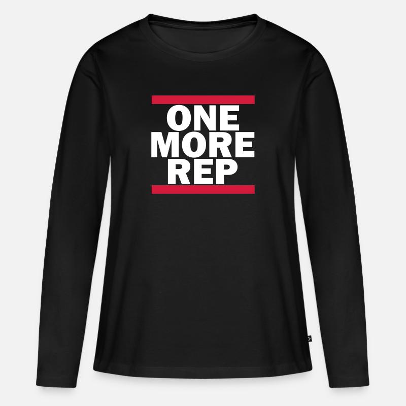GYM, ONE MORE REPEAT - Frauen Premium Bio Langarmshirt - Schwarz