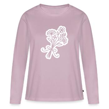 Bouquet de fleurs - T-shirt manches longues Premium bio Femme - rose poudré - Devant - Julia (174cm)