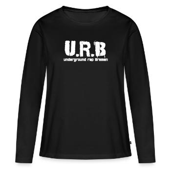 U.R.B - rap underground brême - T-shirt manches longues Premium bio Femme - noir - Devant - Julia (174cm)