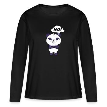 Panda en colère Panda bébé en colère - T-shirt manches longues Premium bio Femme - noir - Devant - Julia (174cm)