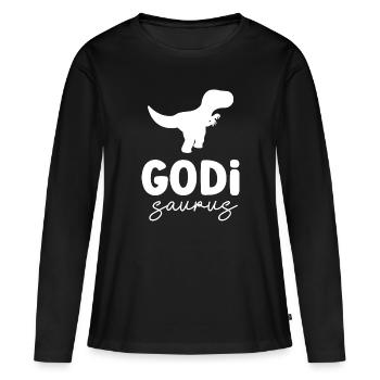 Godi Saurus zur Godi befördert Patentante Österrei - Frauen Premium Bio Langarmshirt - Schwarz - Vorne - Julia (174cm)