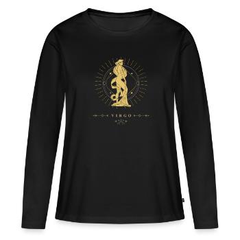 Jungfrau Virgo Frau Sternzeichen - Frauen Premium Bio Langarmshirt - Schwarz - Vorne - Julia (174cm)