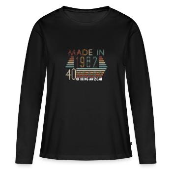 Né en 1982 Vintage Idée cadeau bday - T-shirt manches longues Premium bio Femme - noir - Devant - Julia (174cm)