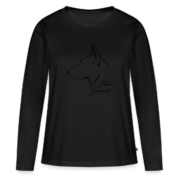 BERGER HOLLANDAIS Profil Chiens Wilsigns - T-shirt manches longues Premium bio Femme - noir - Devant - Julia (174cm)