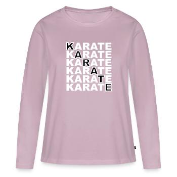 Karate lettering - sport - Women's Premium Organic Long Sleeve Shirt - dusky pink - Front - Julia (174cm)