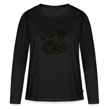 BLACK BASKETBALL MAMBA KOBE BEAN MENTALITY 3 - T-shirt manches longues Premium bio Femme - noir - Devant - Julia (174cm)