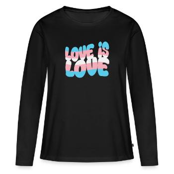 Love is Love – Trans & Visible with Pride - Women's Premium Organic Long Sleeve Shirt - black - Front - Julia (174cm)