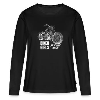 Motorbike - Biker Girls are the Best - Frauen Premium Bio Langarmshirt - Schwarz - Vorne - Julia (174cm)