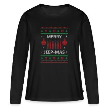 Joyeux Jeep Mas - T-shirt manches longues Premium bio Femme - noir - Devant - Julia (174cm)