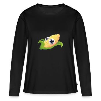dead maïs - T-shirt manches longues Premium bio Femme - noir - Devant - Julia (174cm)